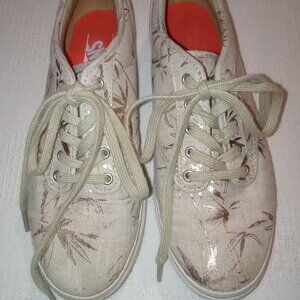 VANS OFF THE WALL WOMEN’S Gold Palm Tree Sneaker Shoes Size 6.5